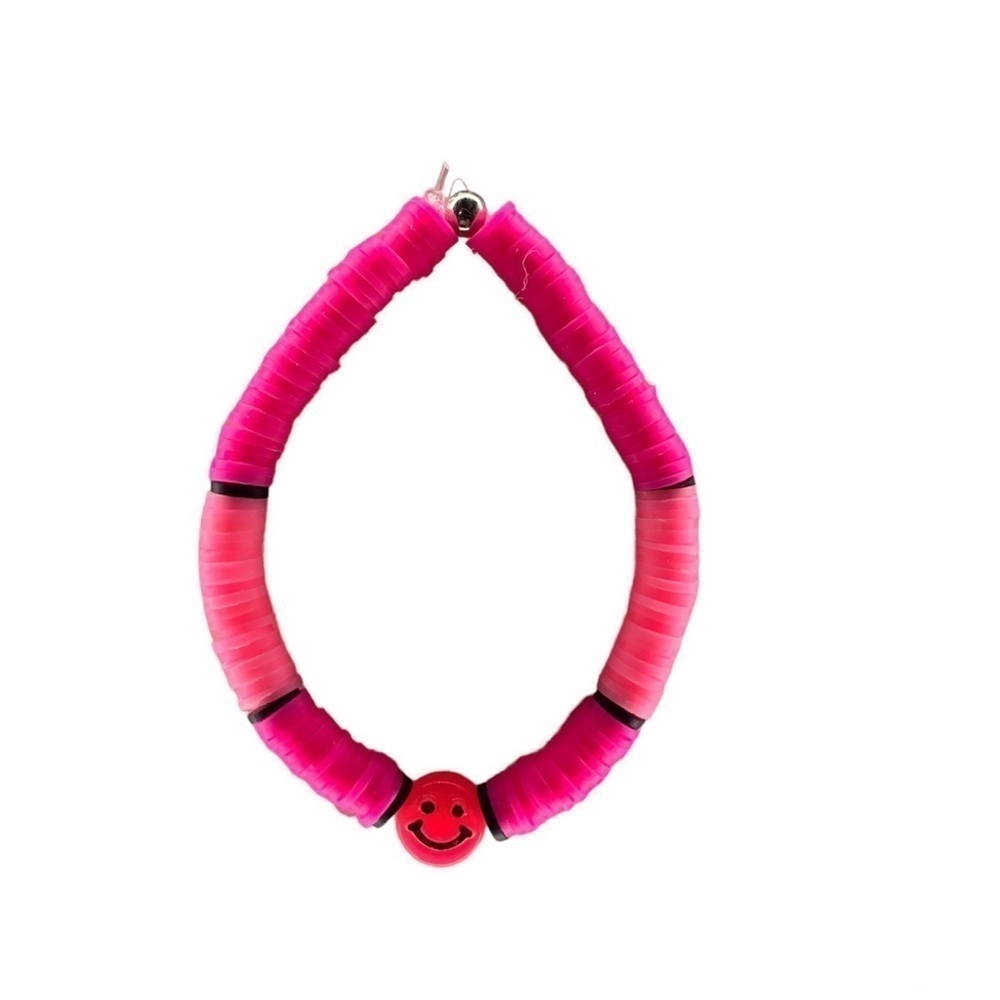 Pink smiley face Y2K bracelet